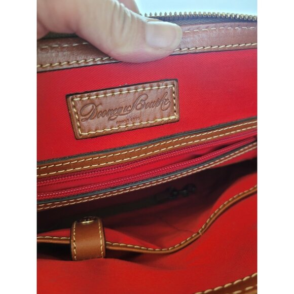 Dooney and Bourke Vtg Pebble Grain Domed Satchel Handbag Too Zip Red Wine - Picture 9 of 12